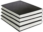 black book in row isolated